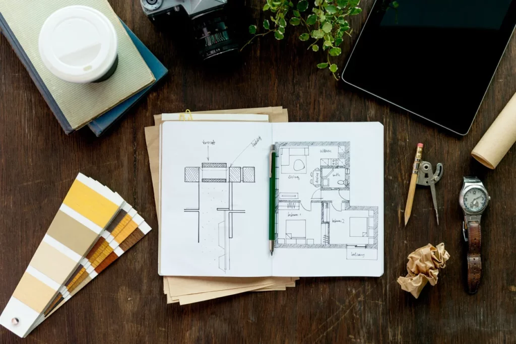 Plan de rénovation d'un appartement à Strasbourg, montrant l'agencement des espaces et les modifications proposées
