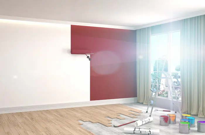 Projection 3D d’un appartement rénové par un architecte d'intérieur à Montpellier, avec des couleurs choisies pour maximiser la luminosité