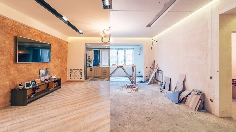 Un avant après d'une rénovation effectuée par un architecte Aix-les-bains