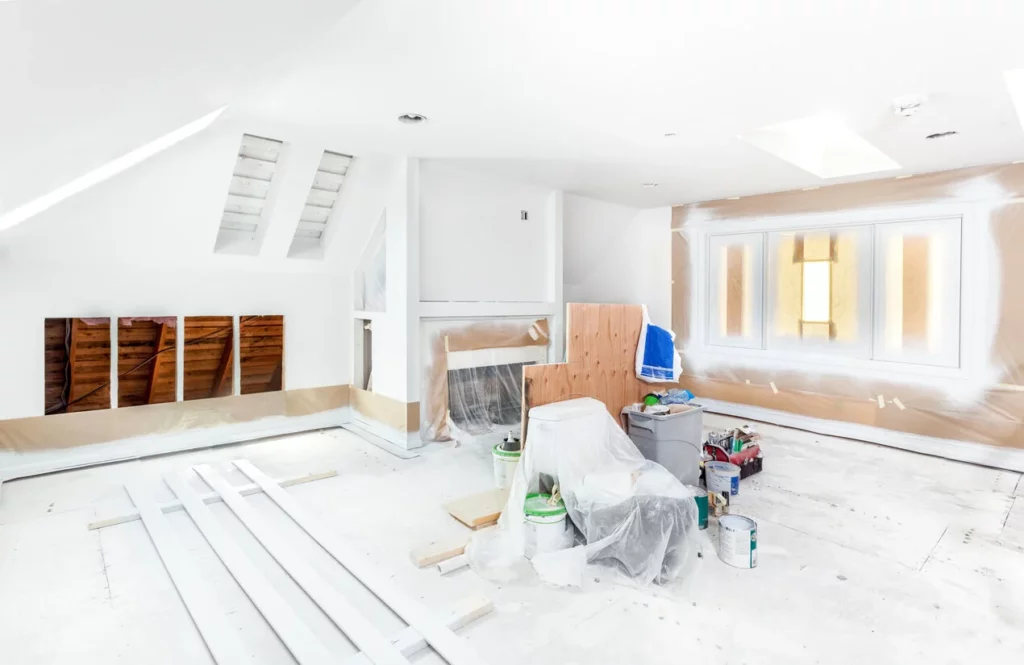 Une salle en pleine rénovation, imaginée et faite par un architecte aix-les-bains