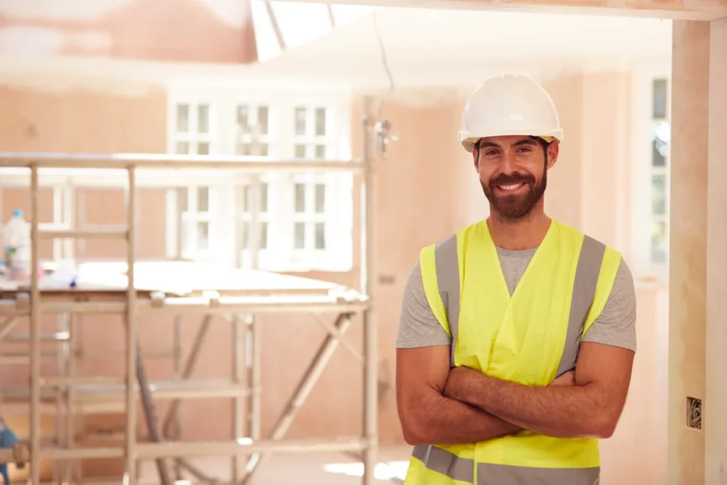 Un architecte qui travaille sur le chantier d'une maison à rénover à Uzès