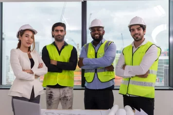 Équipe d’architectes à Meudon en réunion de projet, prête à intervenir sur un chantier de construction