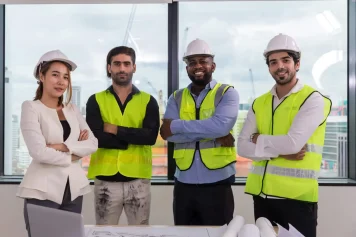 Trois architectes d'intérieur en pleine réunion de conception à Ivry-sur-Seine, spécialisés dans l'aménagement et la rénovation d'espaces modernes.