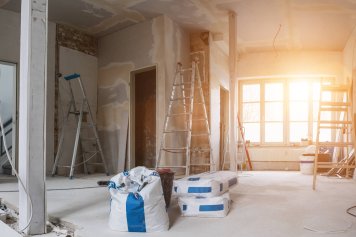 Vue sur l'intérieur d'une maison à rénover Pont-l'Evêque.