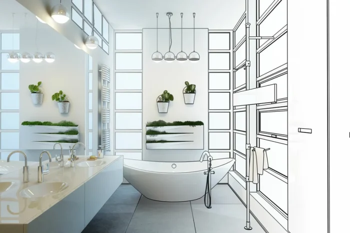 Rénovation d'une salle de bain par un architecte à Paris.